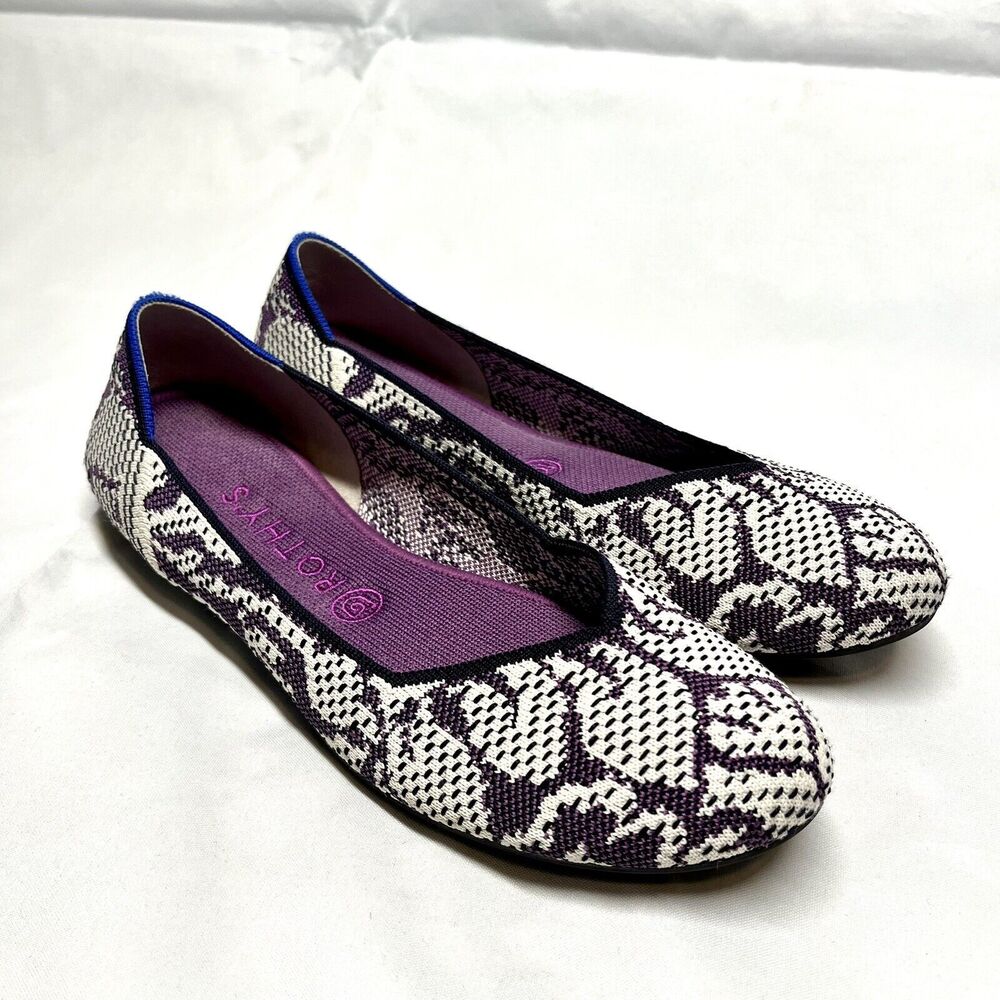 Rothy's The Flat Round Women’s 10 Secret Garden Floral Wisteria Violet Retired